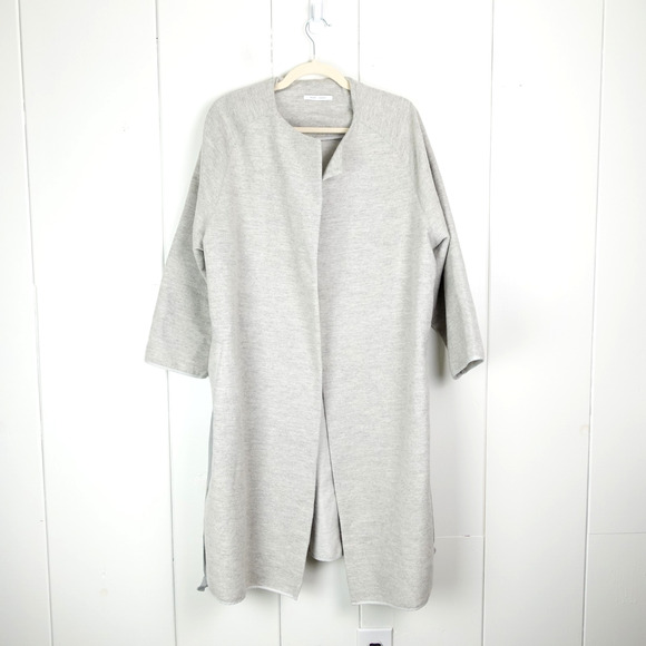 Humanoid Cardigan Womens SZ M Wool Blend Open Tie Front Long Lagenlook Modern - Picture 1 of 10